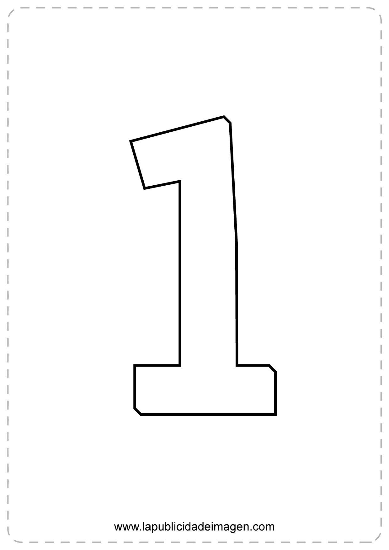 Número 1 para imprimir - Letras para imprimir