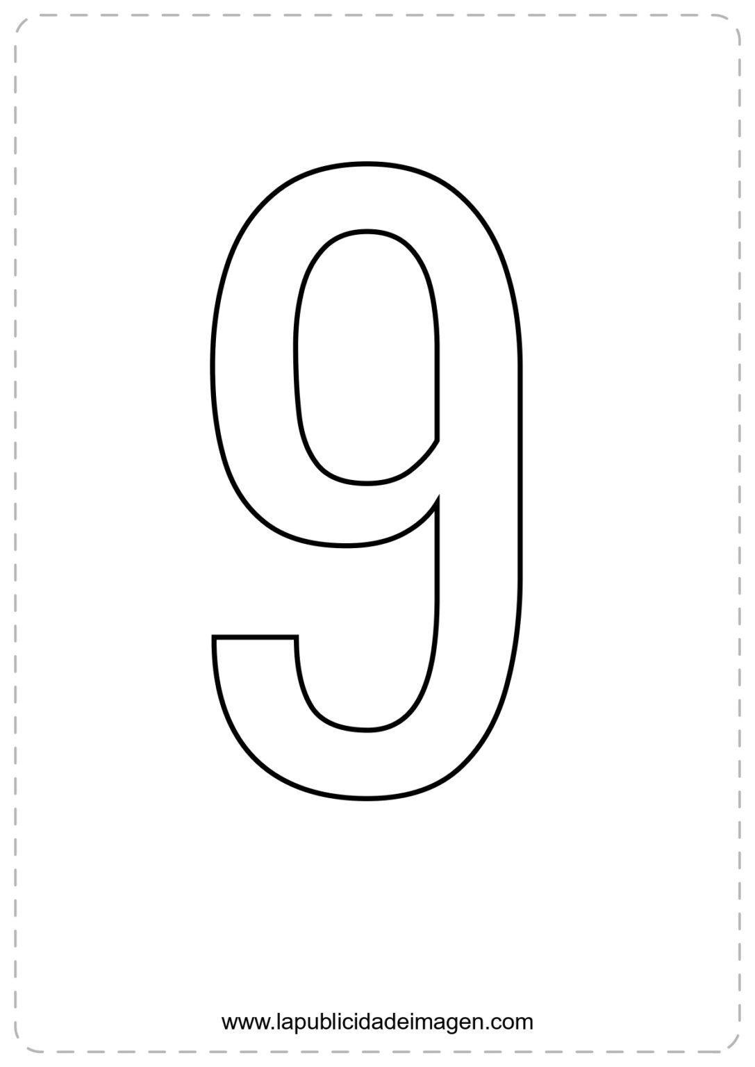 Numero 9 para imprimir - Letras para imprimir