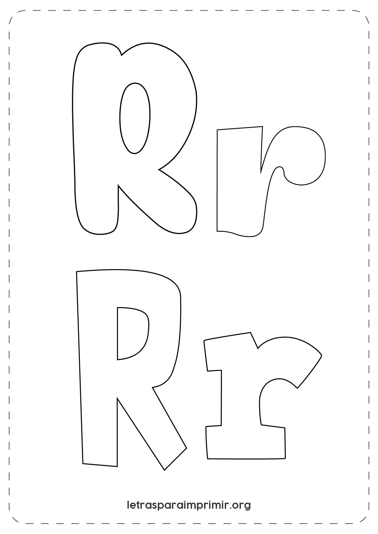 Letra R Lila Letra r para colorear - Letras para imprimir